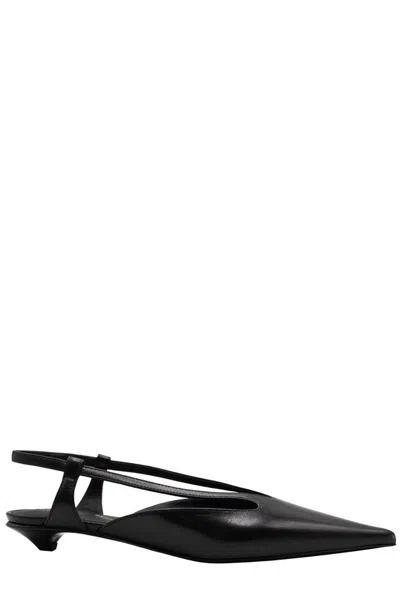 Proenza Schouler Slash Crossover Slingback Leather Pumps In Black