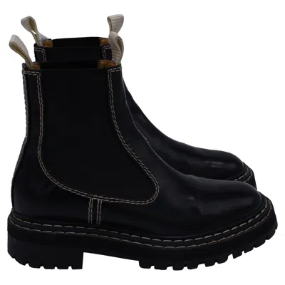 Proenza Schouler Polished Chelsea Boots In Black Leather