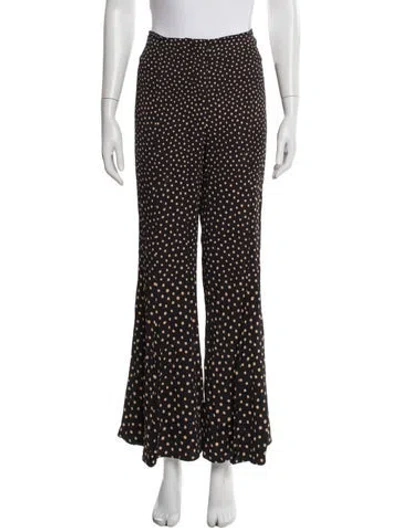 Pre-owned Proenza Schouler Polka Dot Print Flared Pants In Black