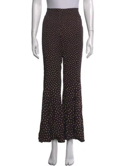 Pre-owned Proenza Schouler Polka Dot Print Flared Pants In Black