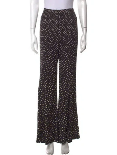 Pre-owned Proenza Schouler Polka Dot Print Flared Pants In Black
