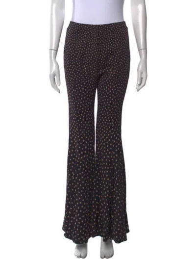 Pre-owned Proenza Schouler Polka Dot Print Flared Pants In Black
