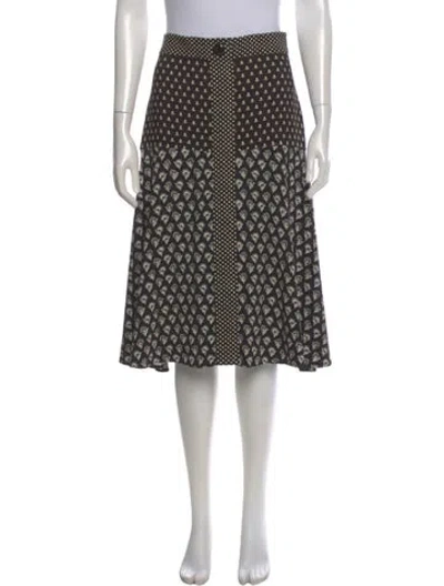 Pre-owned Proenza Schouler Polka Dot Print Midi Length Skirt In Black
