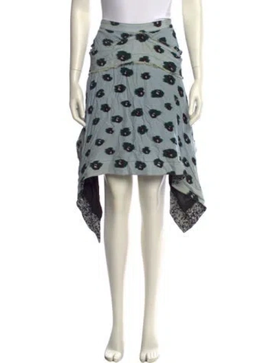 Pre-owned Proenza Schouler Polka Dot Print Midi Length Skirt In Blue