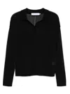 Proenza Schouler Polo-collar Ribbed Top In Black