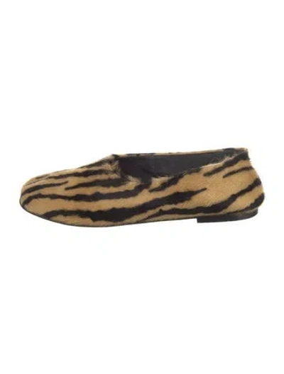 Pre-owned Proenza Schouler Ponyhair Animal Print Flats In Neutral