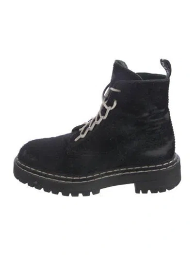 Pre-owned Proenza Schouler Ponyhair Combat Boots In Black