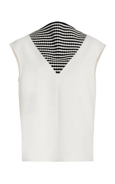 Proenza Schouler Prescott Crepe Knit Top In White