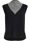 Proenza Schouler Prescott Knit Panel Sleeveless Crepe Top In Black