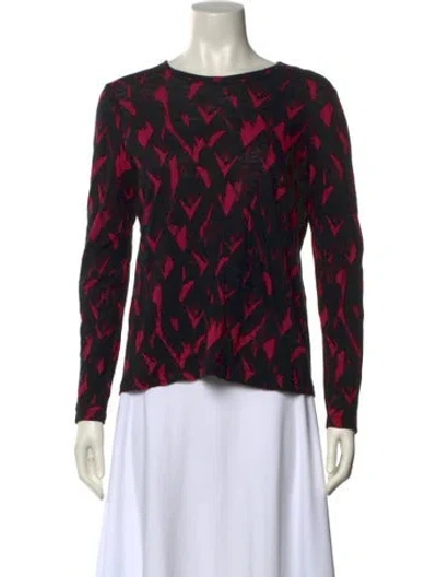 Pre-owned Proenza Schouler Printed Bateau Neckline Blouse In Black