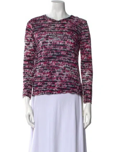 Pre-owned Proenza Schouler Printed Bateau Neckline Blouse In Multi