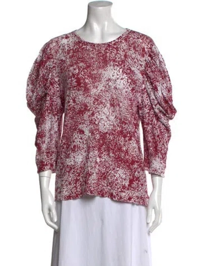 Pre-owned Proenza Schouler Printed Bateau Neckline Blouse In Red