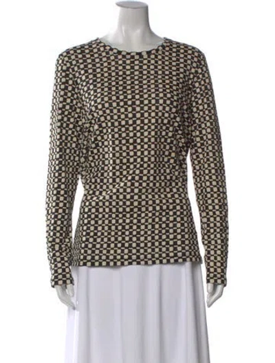 Pre-owned Proenza Schouler Printed Crew Neck Blouse In Black
