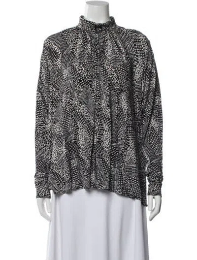 Pre-owned Proenza Schouler Printed Crew Neck Blouse In White