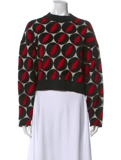 Pre-owned Proenza Schouler Printed Crew Neck Sweater In Black