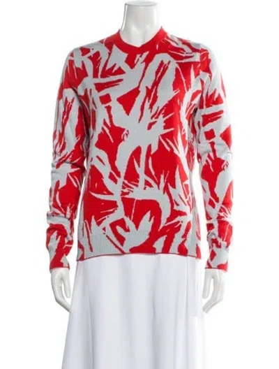 Pre-owned Proenza Schouler Printed Crew Neck Sweater In Orange