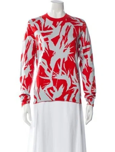 Pre-owned Proenza Schouler Printed Crew Neck Sweater In Red