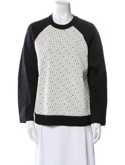Pre-owned Proenza Schouler Printed Crew Neck Sweatshirt In Black