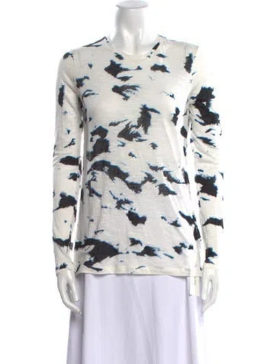 Pre-owned Proenza Schouler Printed Crew Neck Sweatshirt In White