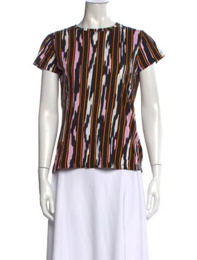 Pre-owned Proenza Schouler Printed Crew Neck T-shirt In Black