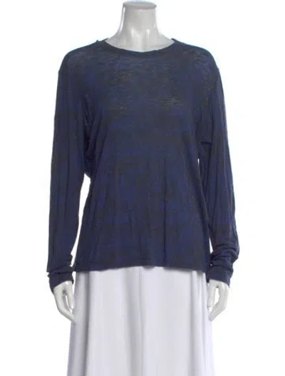 Pre-owned Proenza Schouler Printed Crew Neck T-shirt In Blue