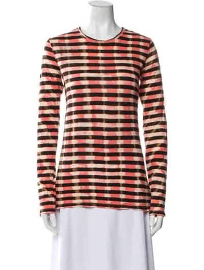 Pre-owned Proenza Schouler Printed Crew Neck T-shirt In Orange