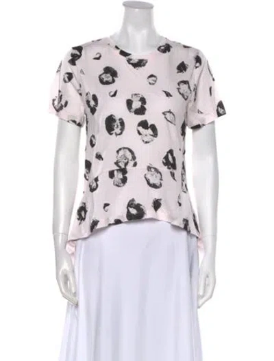 Pre-owned Proenza Schouler Printed Crew Neck T-shirt In Pink