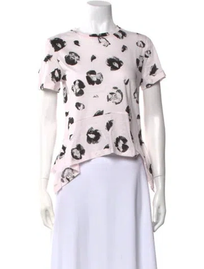 Pre-owned Proenza Schouler Printed Crew Neck T-shirt In Pink