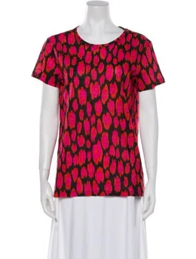 Pre-owned Proenza Schouler Printed Crew Neck T-shirt In Pink
