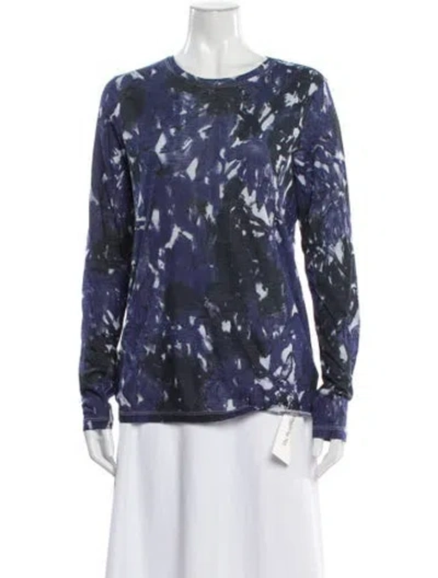 Pre-owned Proenza Schouler Printed Crew Neck T-shirt W/ Tags In Blue