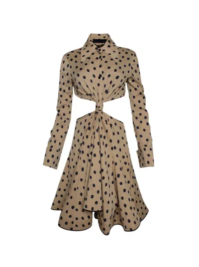 Proenza Schouler Printed Dot Cut-out Shirt Dress