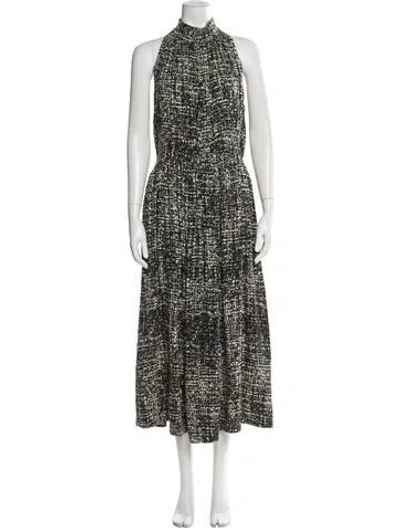 Pre-owned Proenza Schouler Printed Long Dress In Green