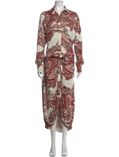 Pre-owned Proenza Schouler Printed Long Dress In Neutral