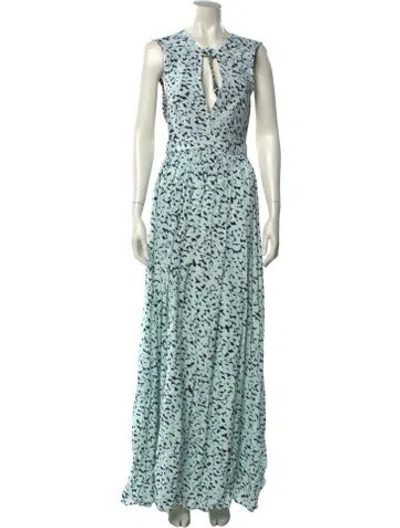 Pre-owned Proenza Schouler Printed Long Dress W/ Tags In Blue