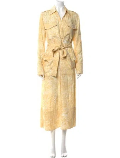 Pre-owned Proenza Schouler Printed Long Dress In Yellow