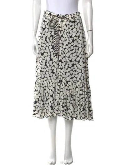 Pre-owned Proenza Schouler Printed Long Skirt In White