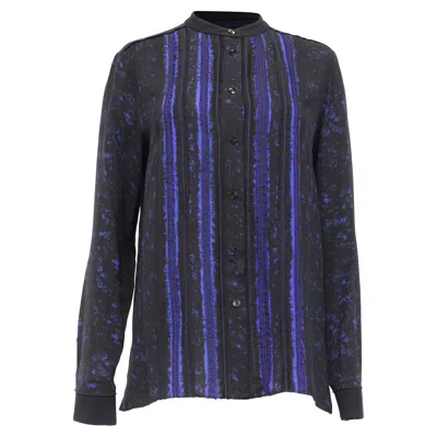 Proenza Schouler Printed Long Sleeve Blouse In Black Silk