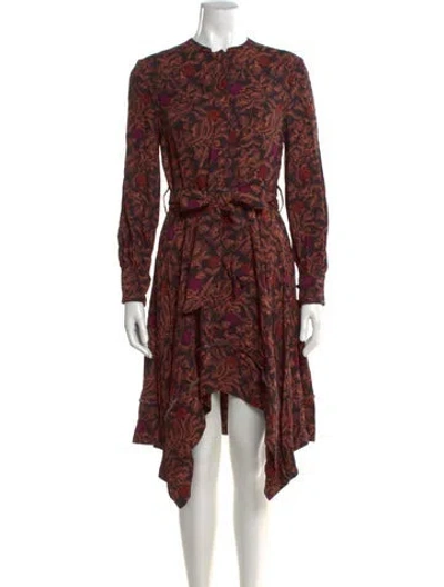 Pre-owned Proenza Schouler Printed Midi Length Dress In Black