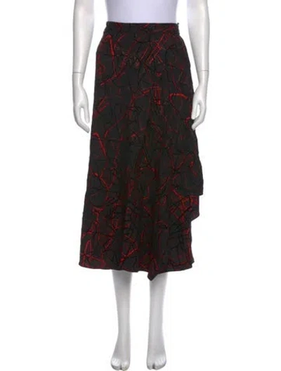 Pre-owned Proenza Schouler Printed Midi Length Skirt In Black