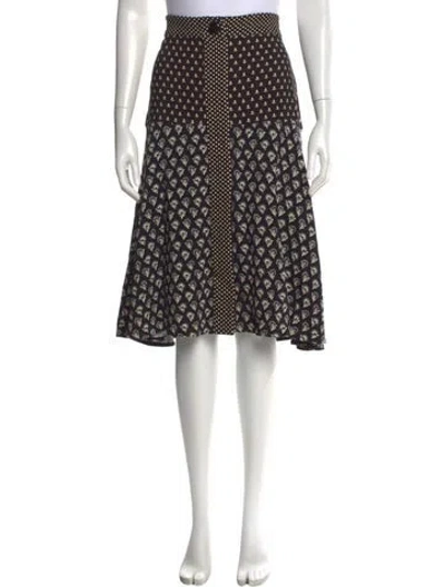 Pre-owned Proenza Schouler Printed Midi Length Skirt In Black