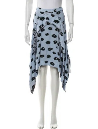 Pre-owned Proenza Schouler Printed Midi Length Skirt In Blue