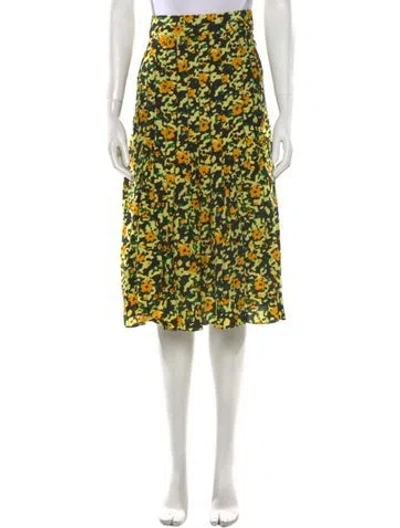 Pre-owned Proenza Schouler Printed Midi Length Skirt W/ Tags In Black
