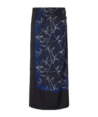 Proenza Schouler Printed Midi Skirt In Black