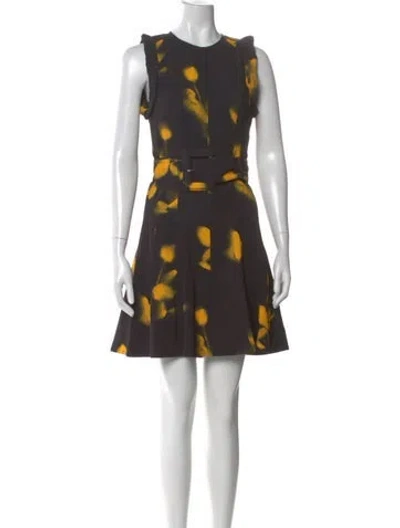 Pre-owned Proenza Schouler Printed Mini Dress In Black
