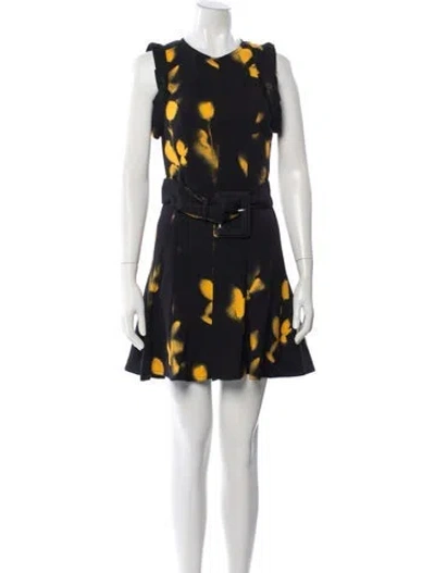 Pre-owned Proenza Schouler Printed Mini Dress In Black