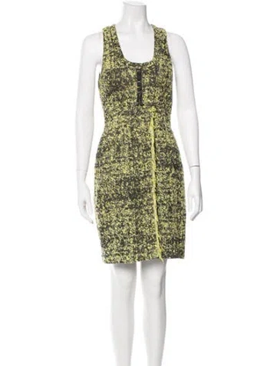 Pre-owned Proenza Schouler Printed Mini Dress In Black