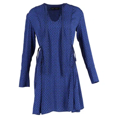 Proenza Schouler Printed Mini Dress In Blue Silk