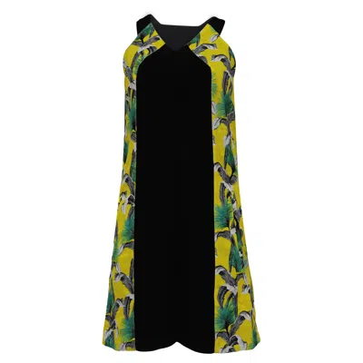Proenza Schouler Printed Mini Dress In Yellow Acetate In Multi