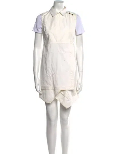 Pre-owned Proenza Schouler Printed Mini Dress In White