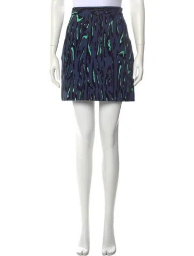 Pre-owned Proenza Schouler Printed Mini Skirt In Blue